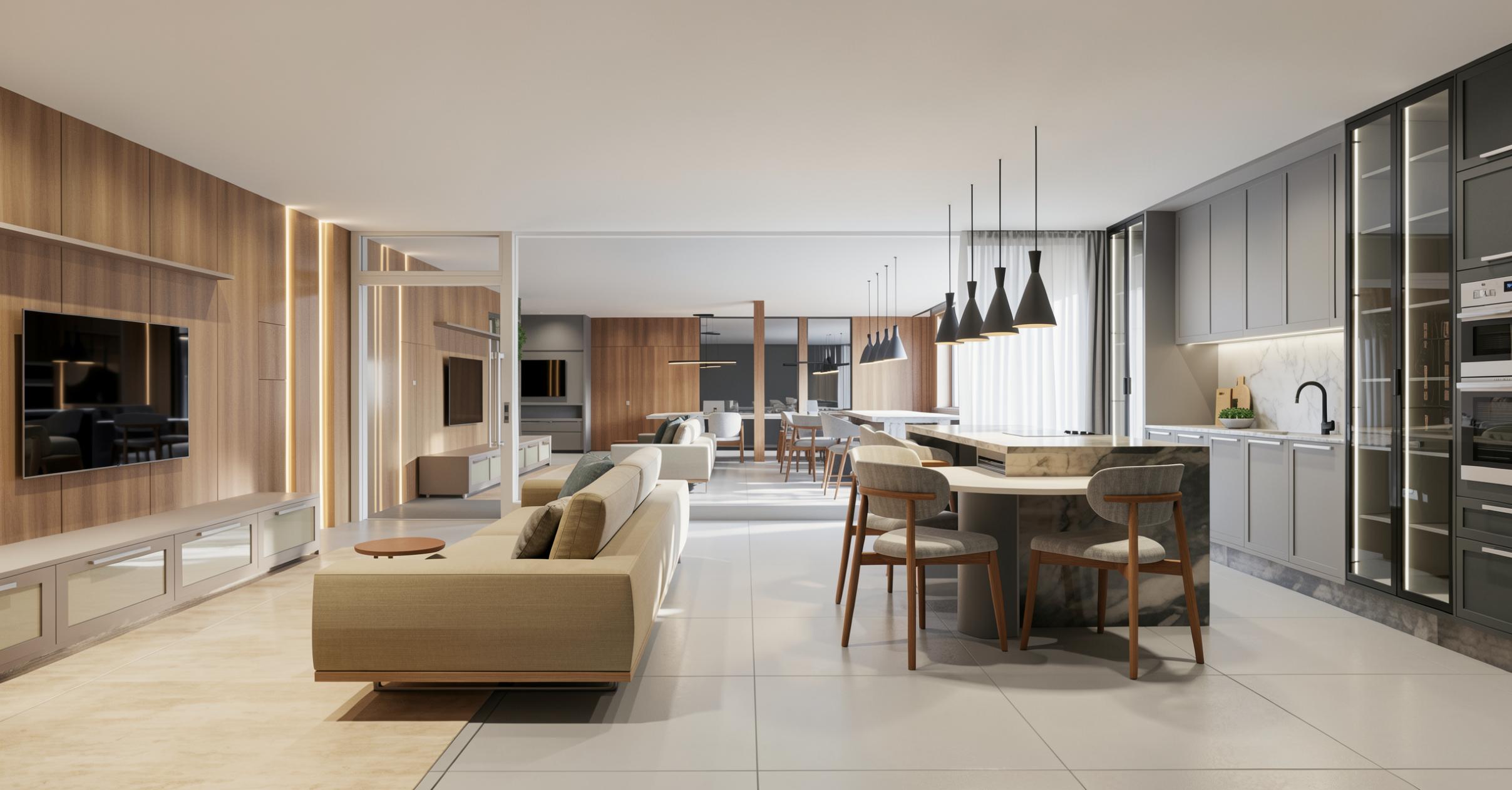 Projeto Italínea — Sala e cozinha
